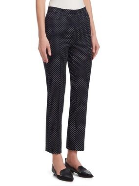 AKRIS PUNTO Franca Mini Dot Stretch Cotton Pants Trouser Black & White Size 10